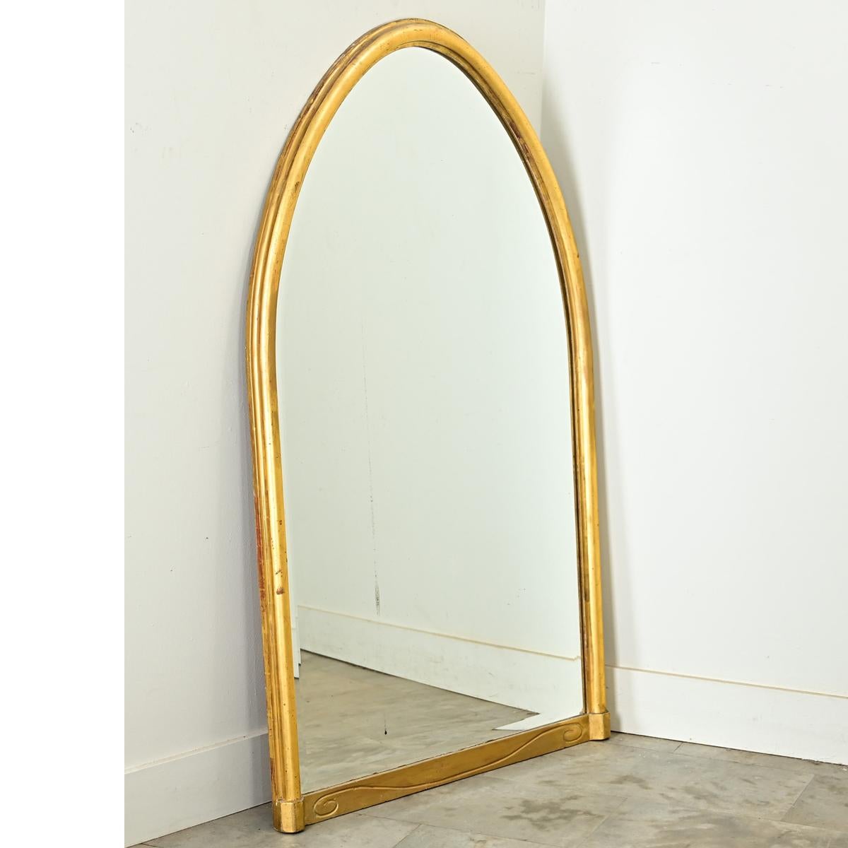 Vetro mercurizzato Specchio francese Art Nouveau dorato in vendita