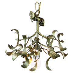 Lampadario francese Artful Green Bronze Mistletoe