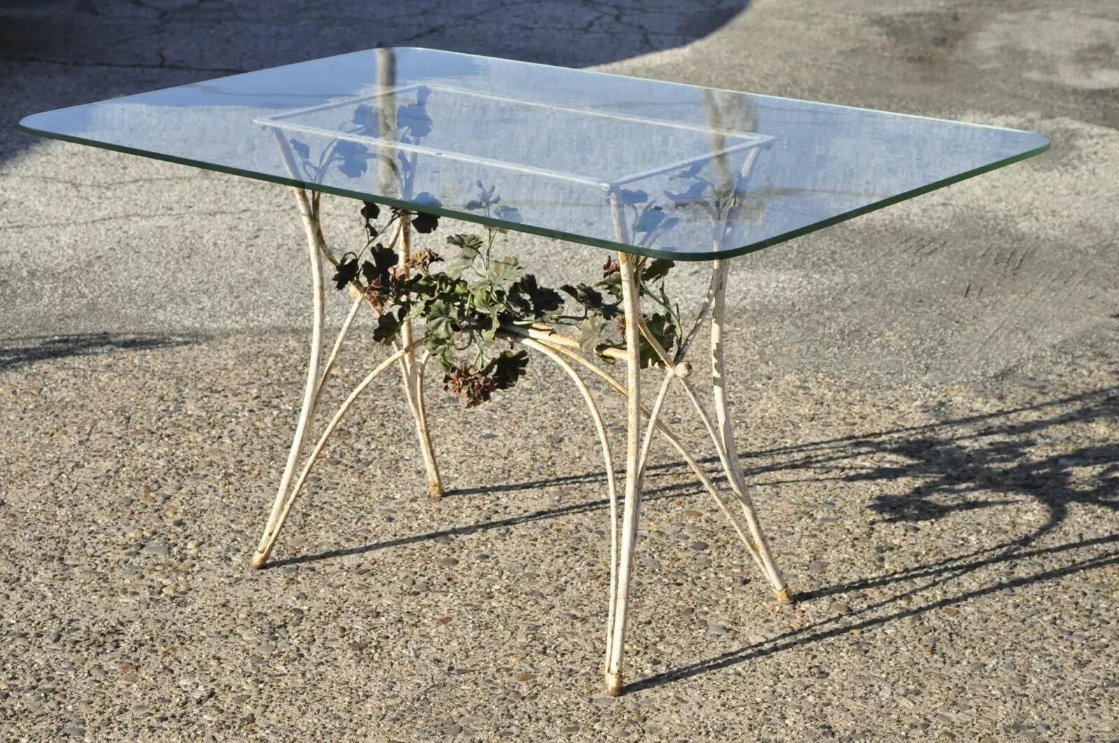 Art nouveau Ensemble de salle à manger de jardin Art Nouveau français en feuilles d'érable vert - 5 pièces en vente