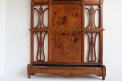French Art Nouveau Marquetry hall tree or coat rack