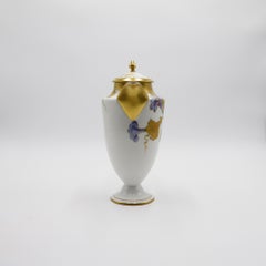 Pot à chocolat en porcelaine peinte à la main, style Art nouveau français, France, vers 1900-1920