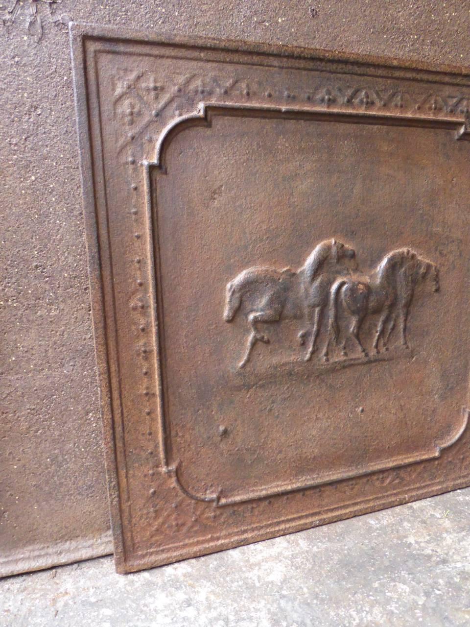 20th Century French Art Nouveau 'Horses' Fireback