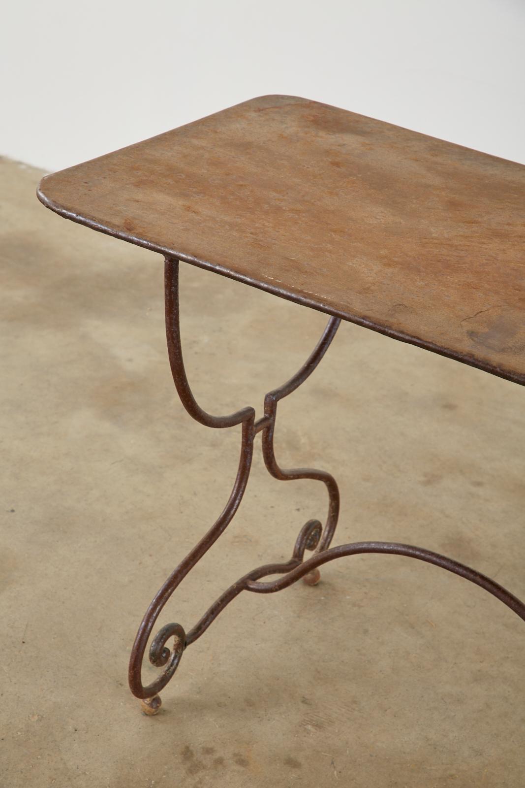French Art Nouveau Iron Bistro Dining Table 6