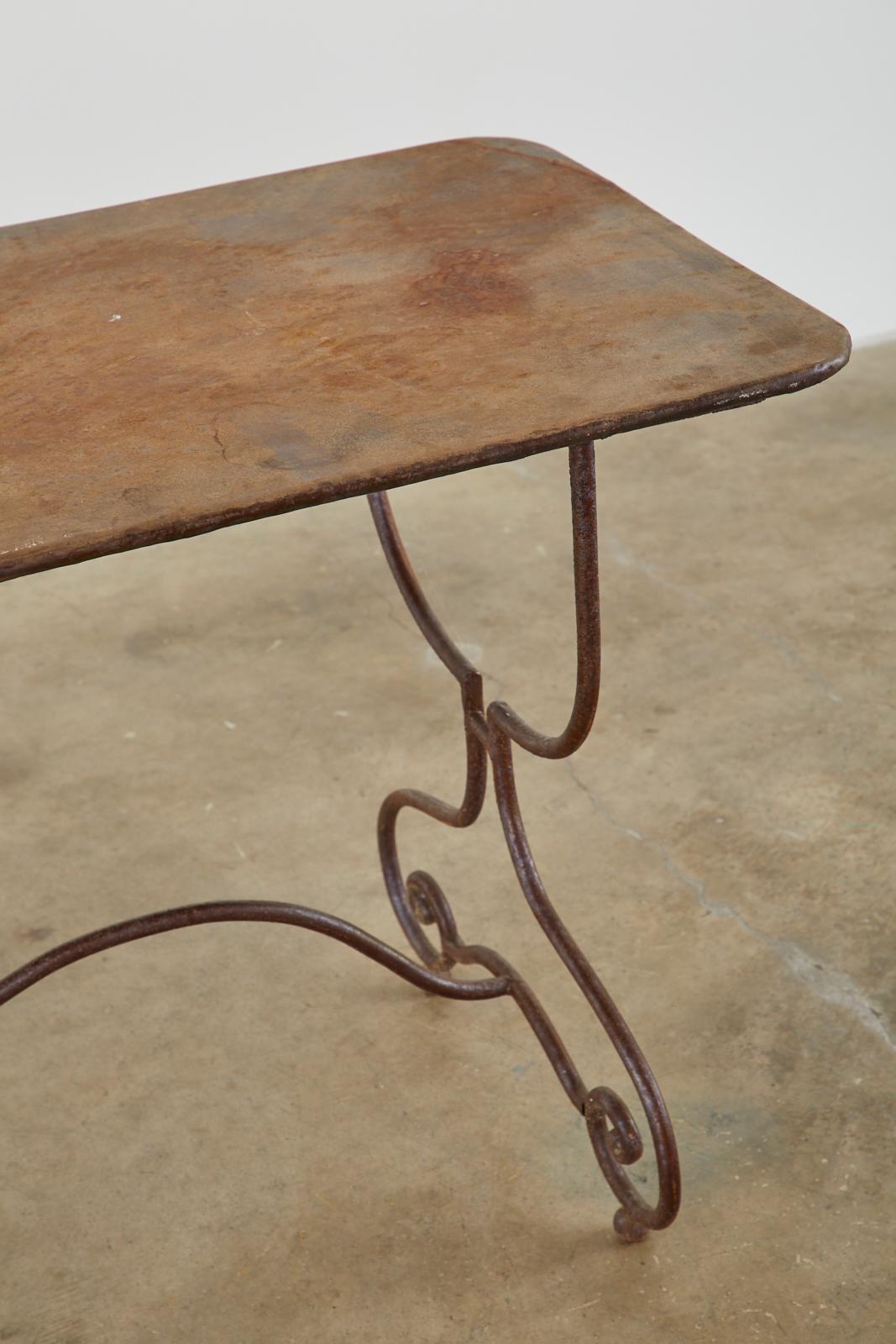 French Art Nouveau Iron Bistro Dining Table 7
