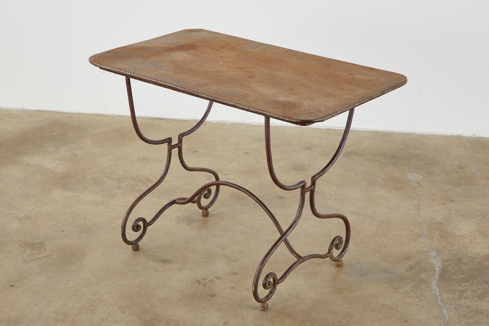 French Art Nouveau Iron Bistro Dining Table 2