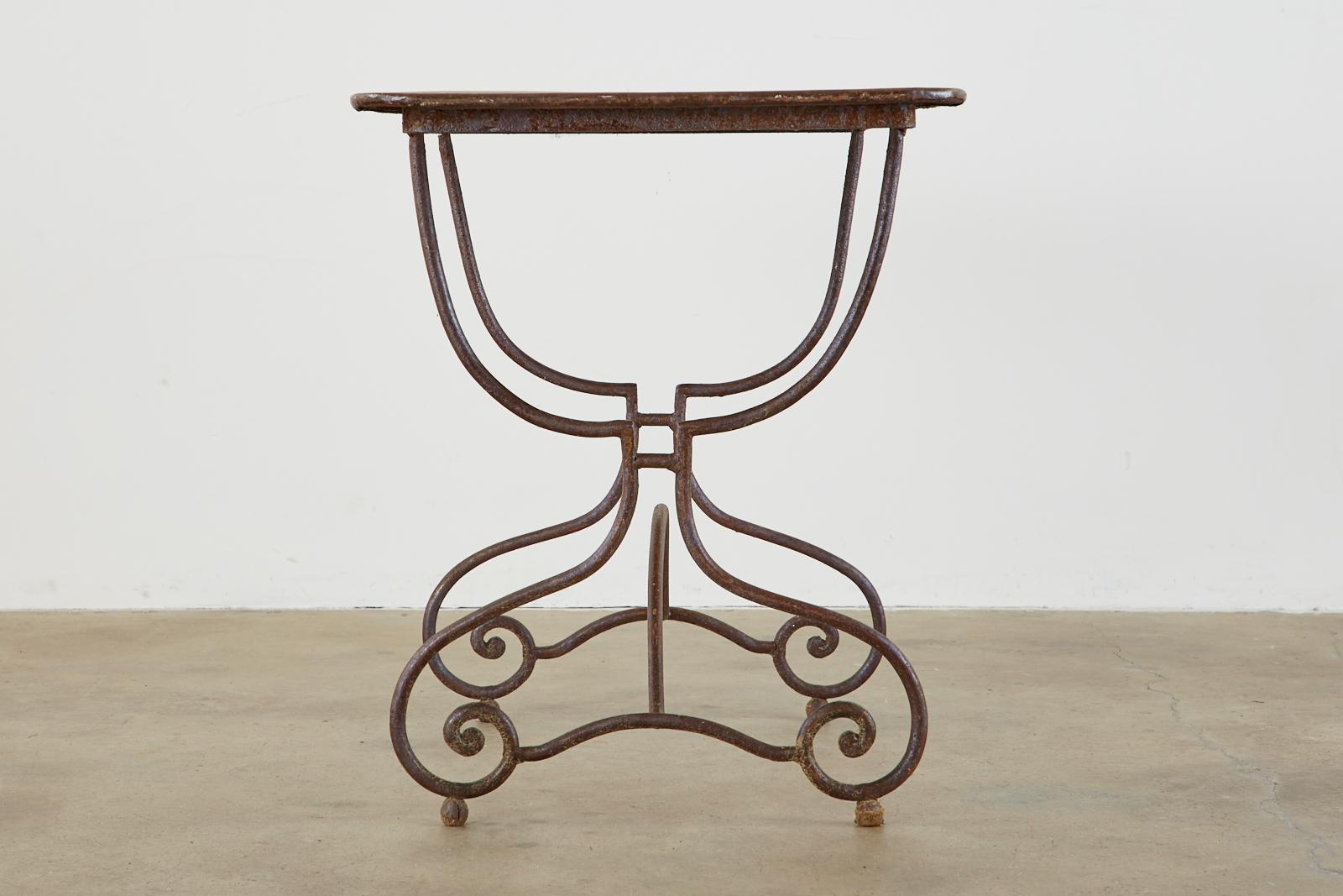 French Art Nouveau Iron Bistro Dining Table 3