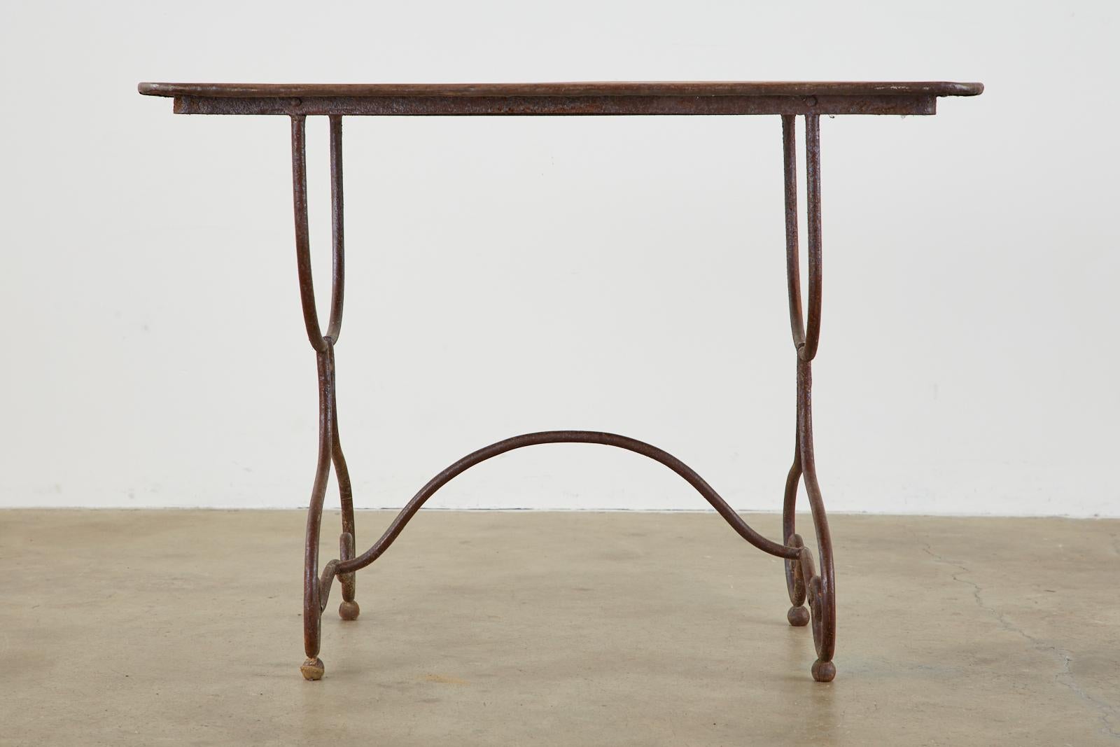 French Art Nouveau Iron Bistro Dining Table 4