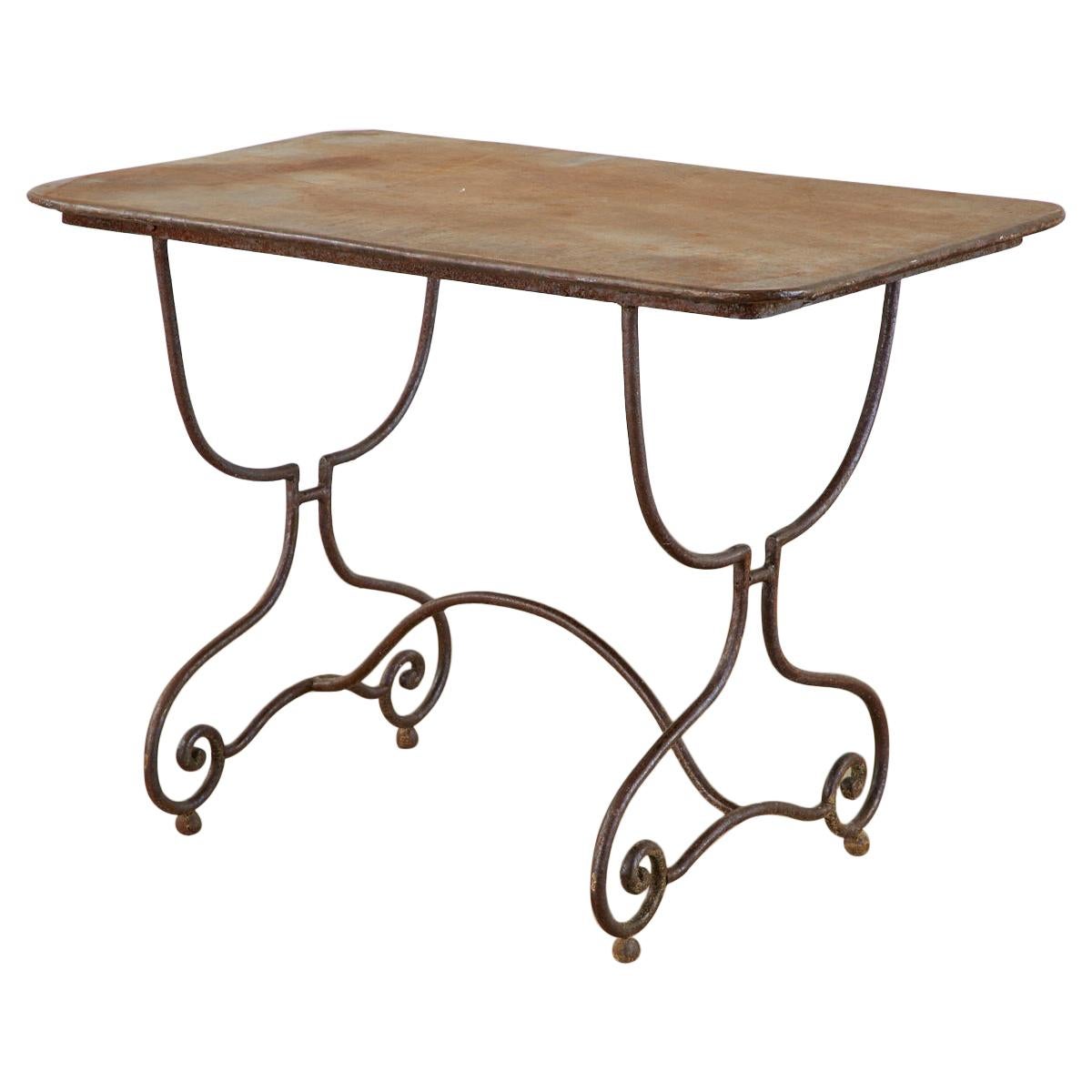 French Art Nouveau Iron Bistro Dining Table