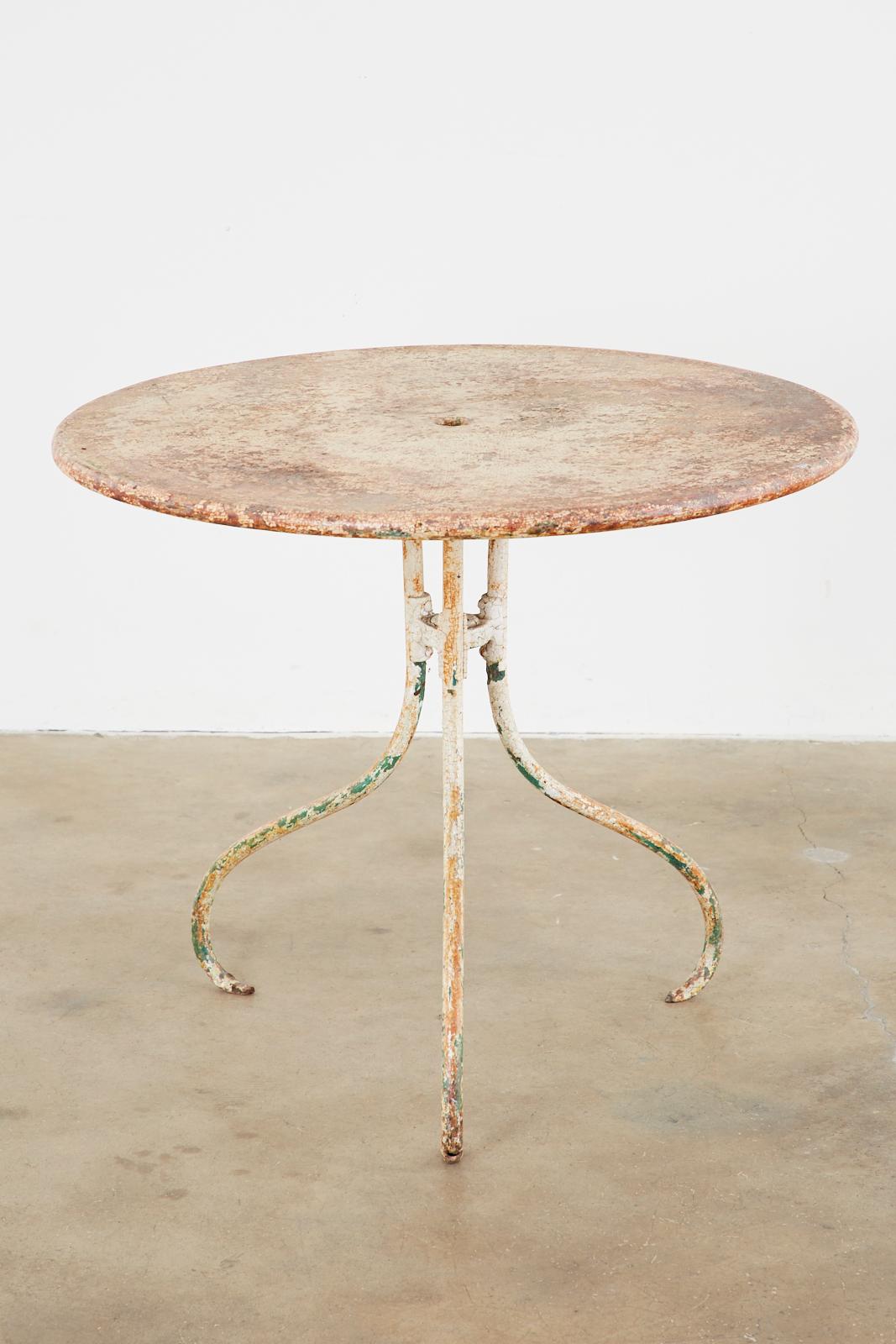 20th Century French Art Nouveau Iron Bistro Garden Dining Table