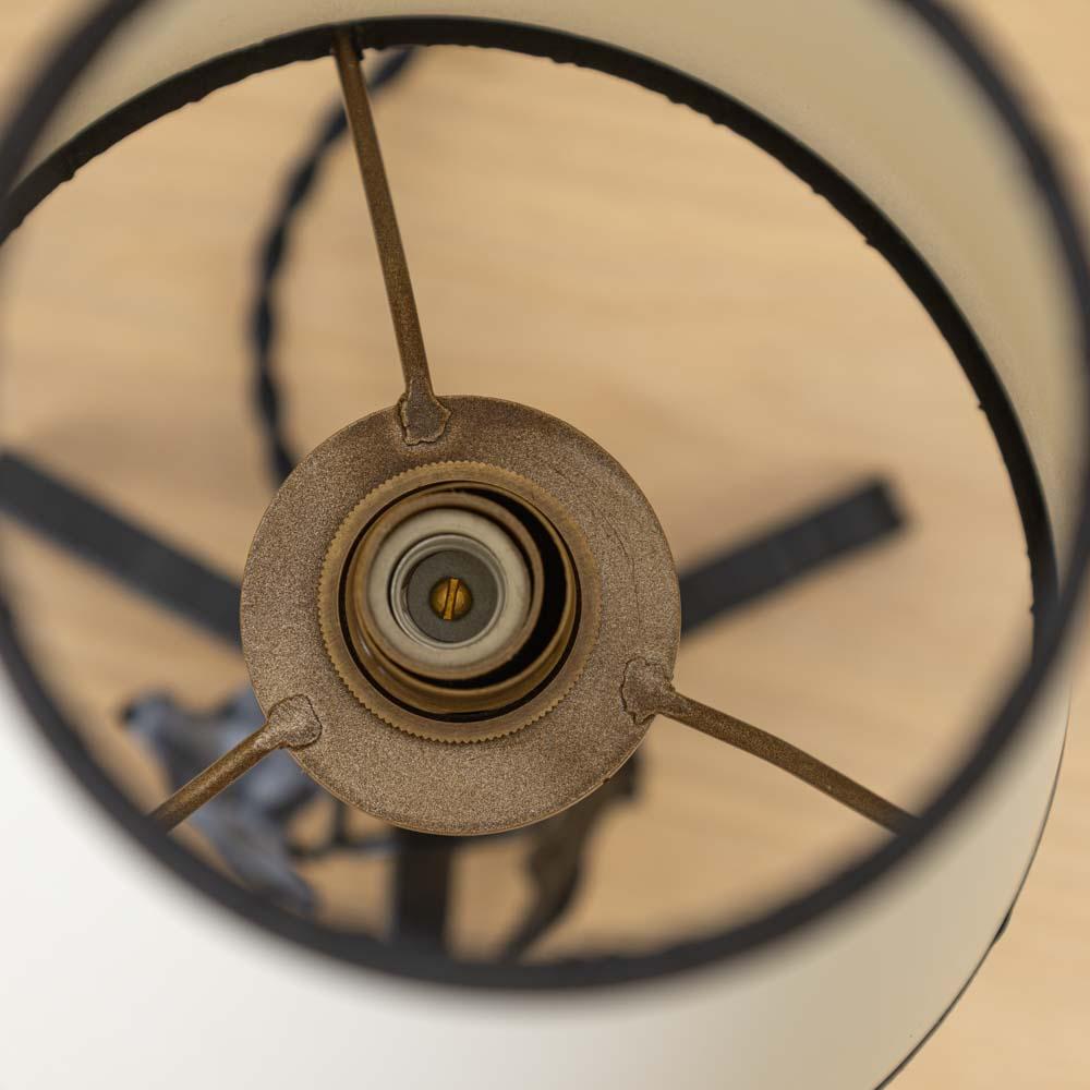 Lampada da tavolo francese Art Nouveau con foglie di ferro in vendita 4