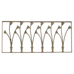French Art Nouveau Iron Railing with Lily Design