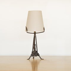 French Art Nouveau Iron Table Lamp