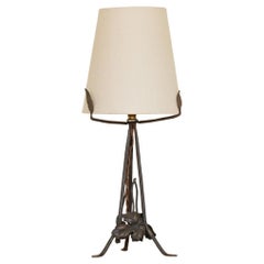 French Art Nouveau Iron Table Lamp