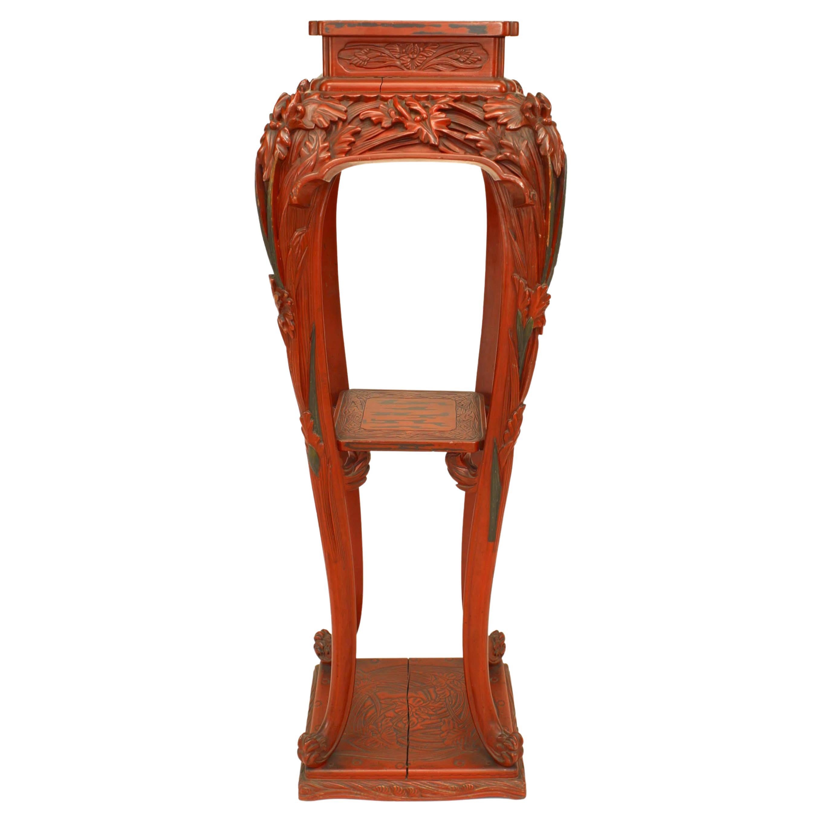 French Art Nouveau Lacquered Pedestal