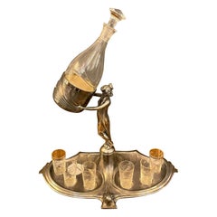 French Art Nouveau Liqueur Set, circa 1900