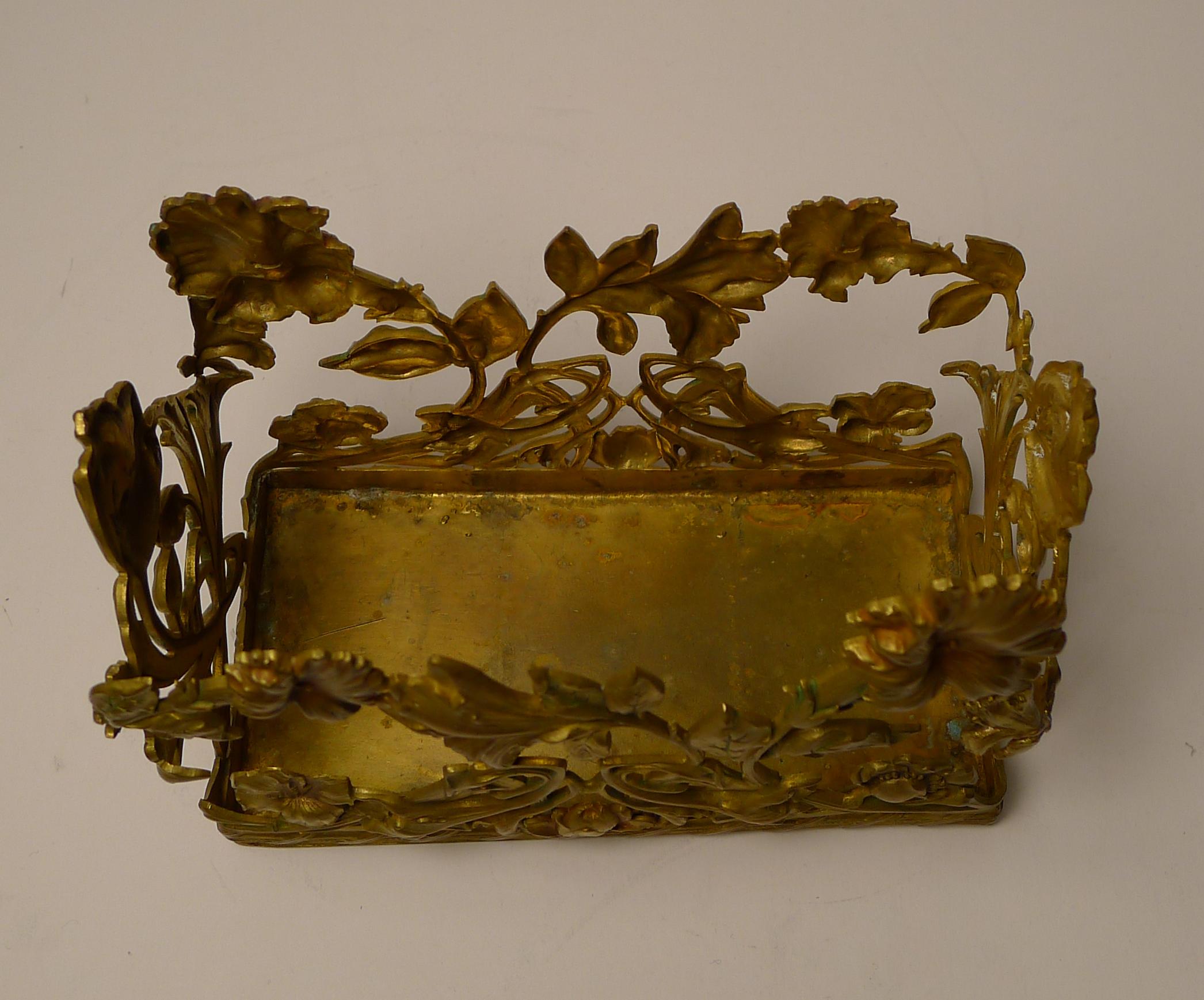 French Art Nouveau Liquor Decanter Set / Perfume Caddy c.1900 2
