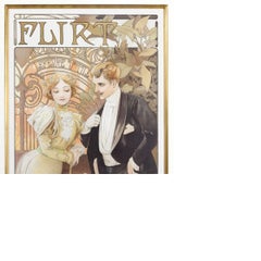 French Art Nouveau Lithograph "Flirt Biscuits" by Mucha