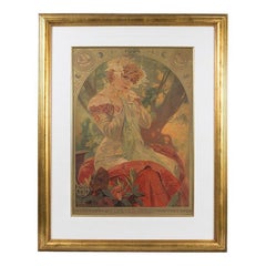 French Art Nouveau Lithograph, "La Princess Lointaine" by Alphonse Mucha
