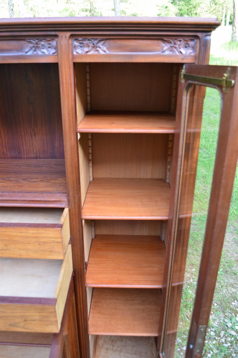 French Art Nouveau Mahogany Bookcase by Gauthier-Poinsignon, circa 1910 12