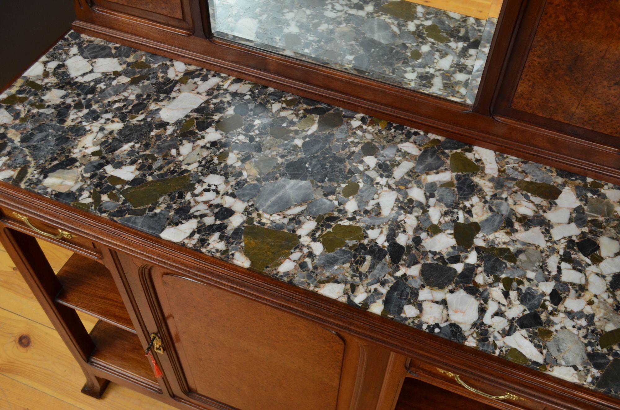 Buffet / Credenza in mogano Art Nouveau francese in vendita 7