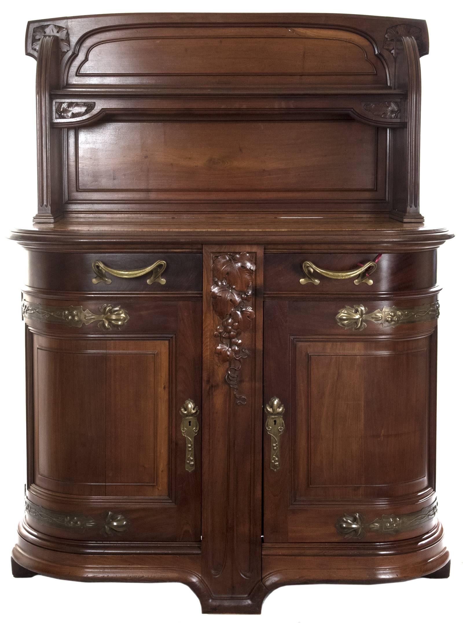 French Art Nouveau Mahogany Sideboard after Louis Majorelle 1