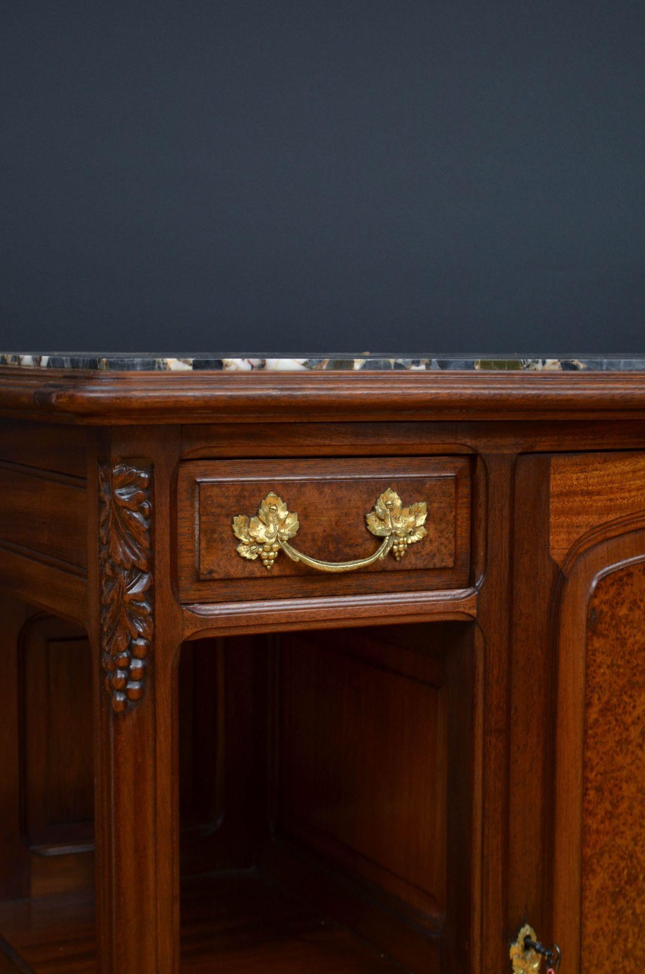 Mogano Credenza francese Art Nouveau in mogano Buffet in vendita
