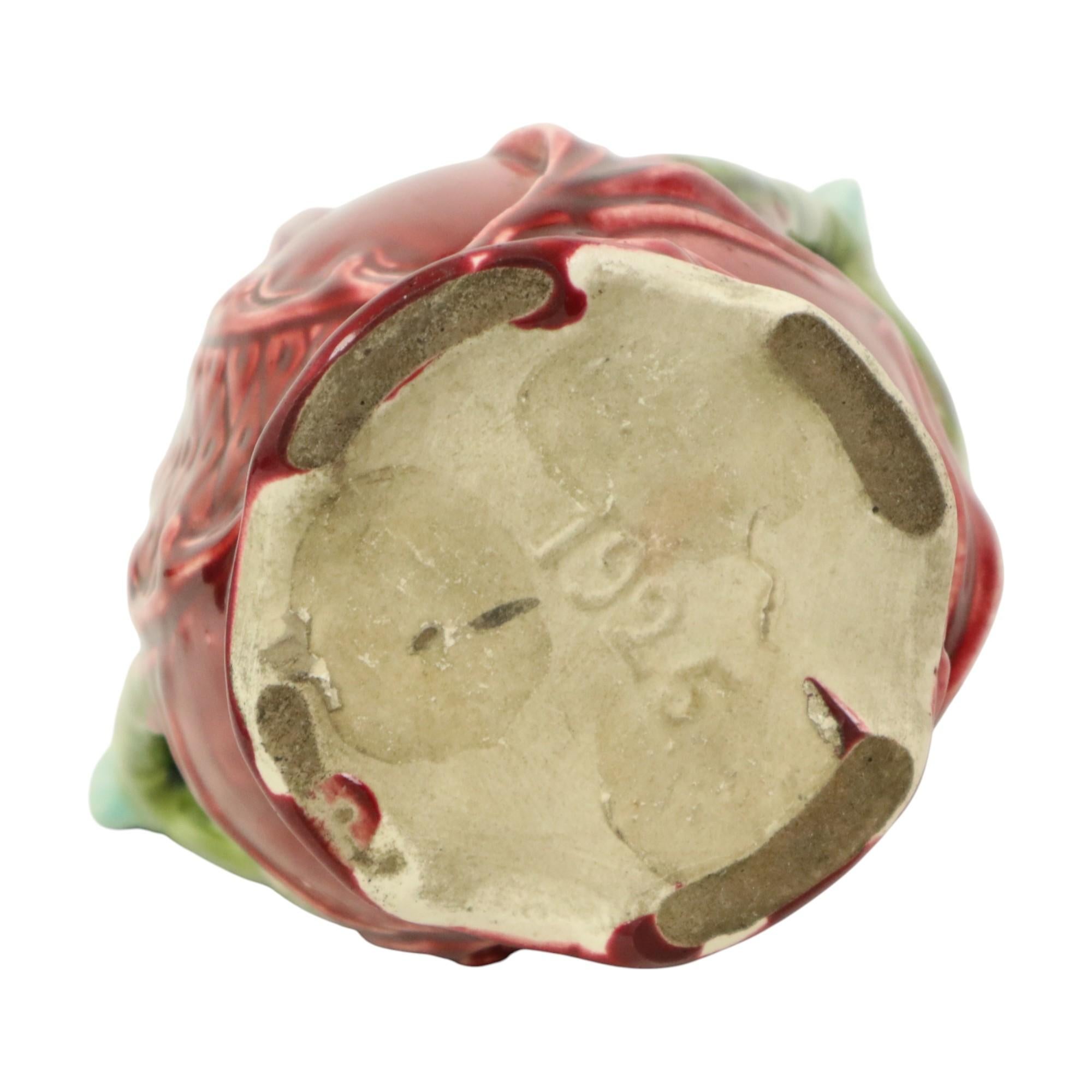 Vaso in maiolica francese Art Nouveau Fiori 30cm in vendita 8