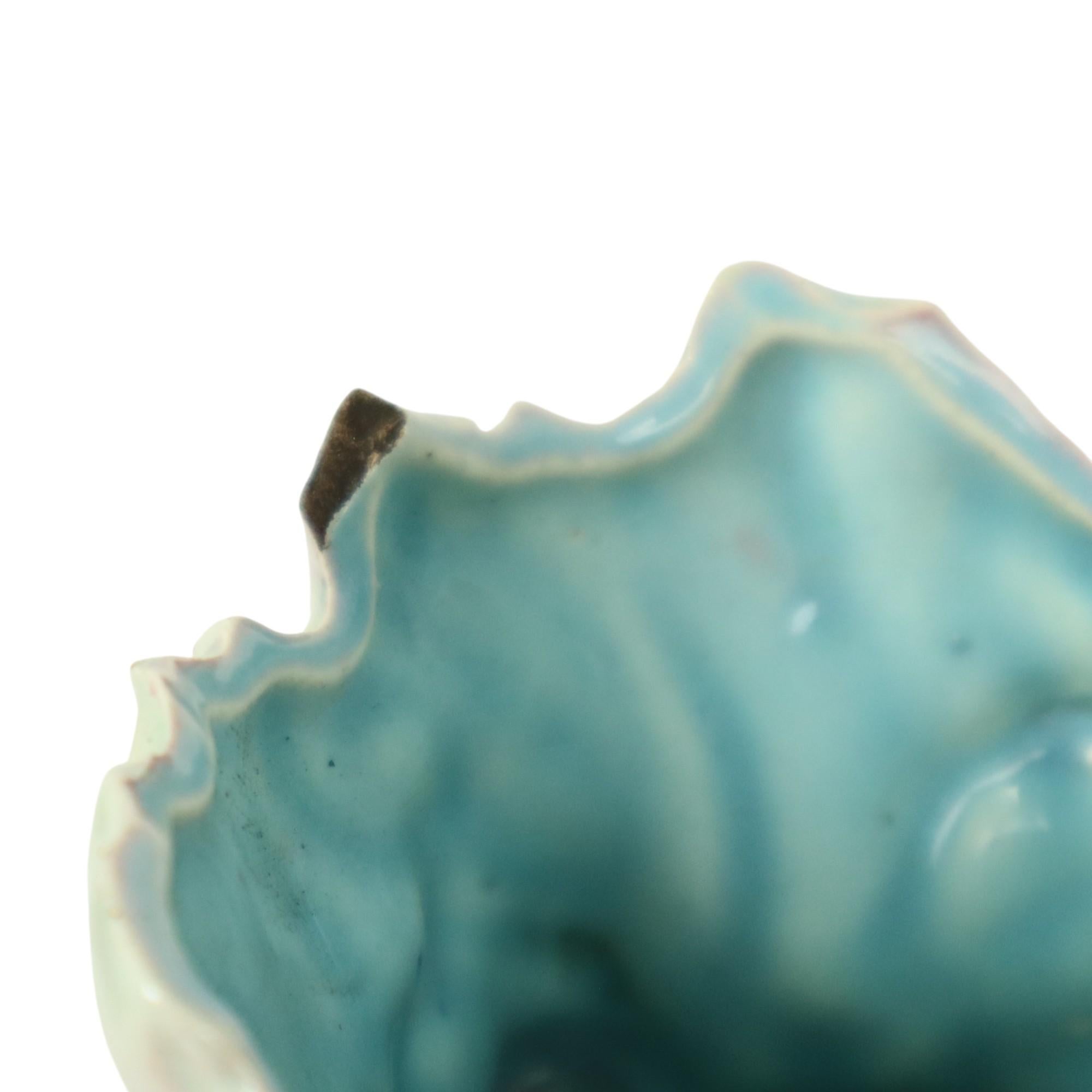 Vaso in maiolica francese Art Nouveau Fiori 30cm in vendita 2