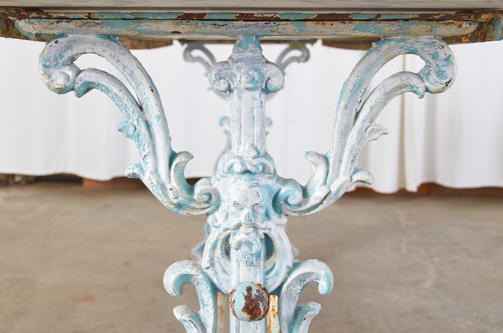 French Art Nouveau Marble Iron Patisserie Pastry Table Console For Sale 4