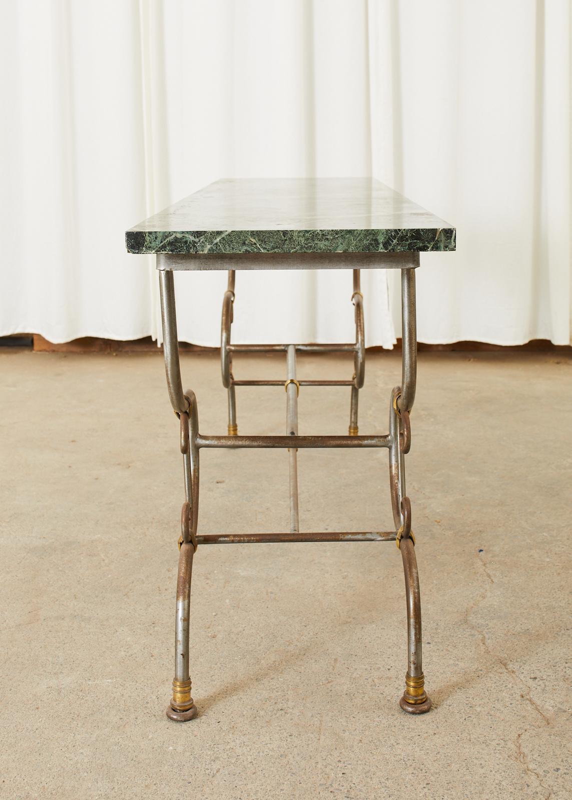 French Art Nouveau Marble Pastry Table Console For Sale 4