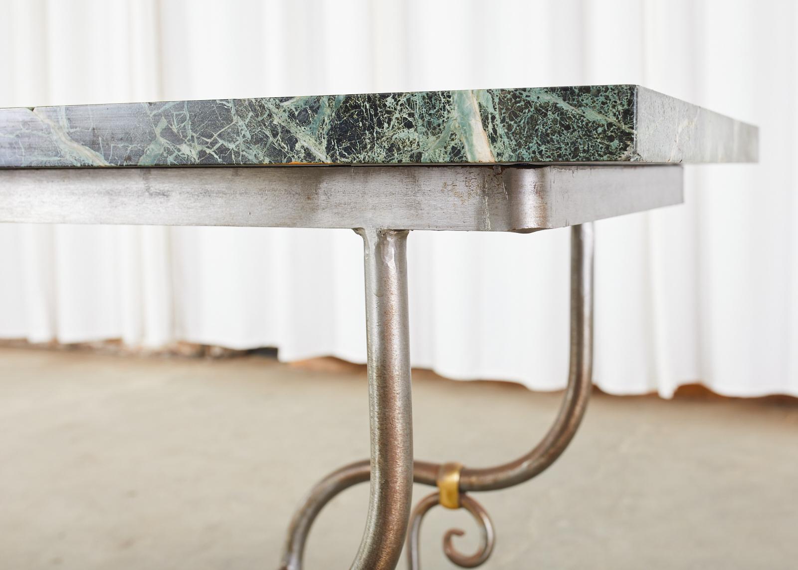 French Art Nouveau Marble Pastry Table Console For Sale 6