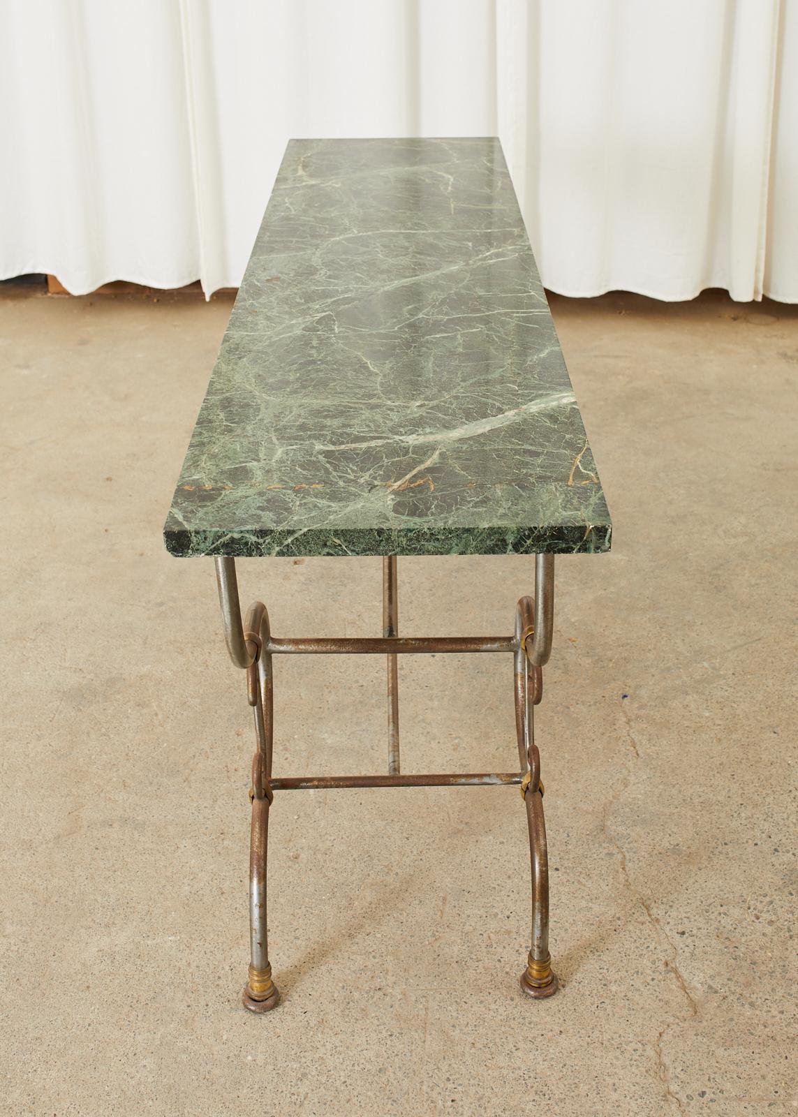 French Art Nouveau Marble Pastry Table Console For Sale 13