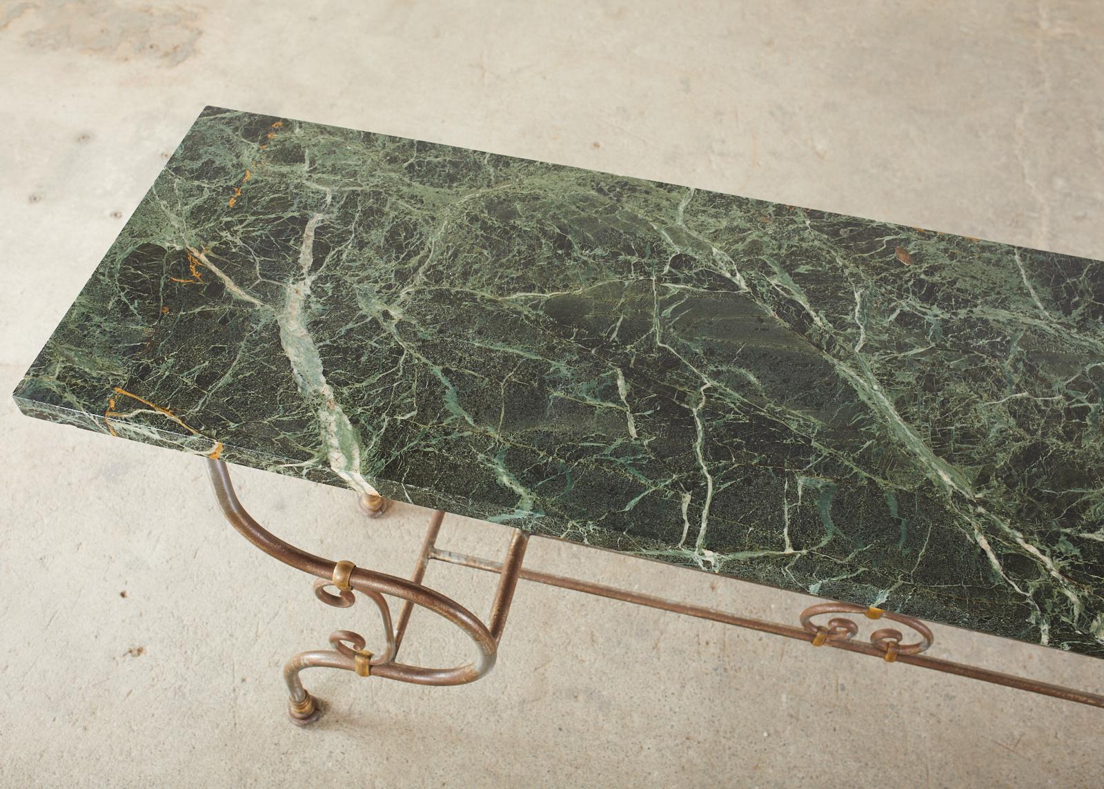 French Art Nouveau Marble Pastry Table Console In Good Condition For Sale In Rio Vista, CA