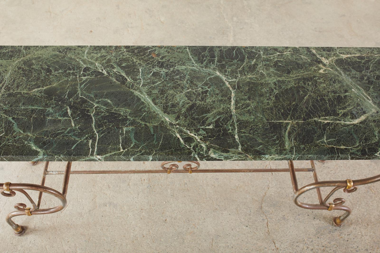 20th Century French Art Nouveau Marble Pastry Table Console For Sale
