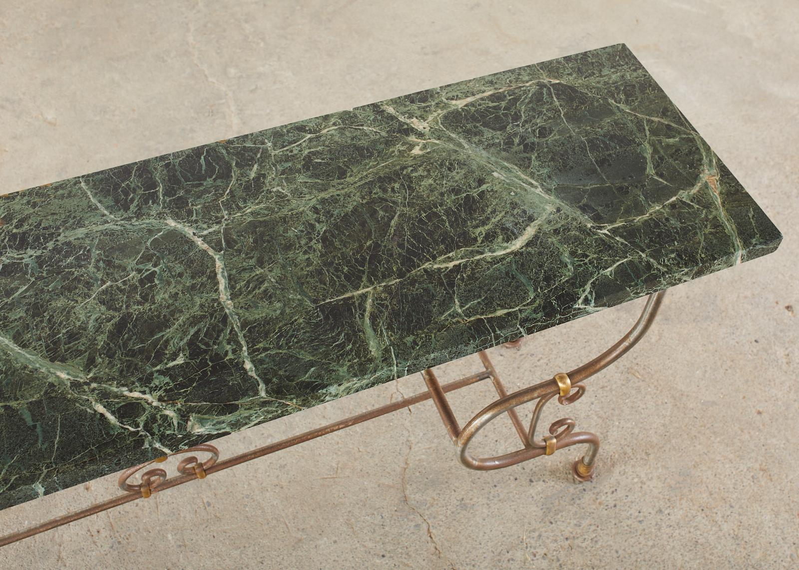 20th Century French Art Nouveau Marble Pastry Table Console For Sale