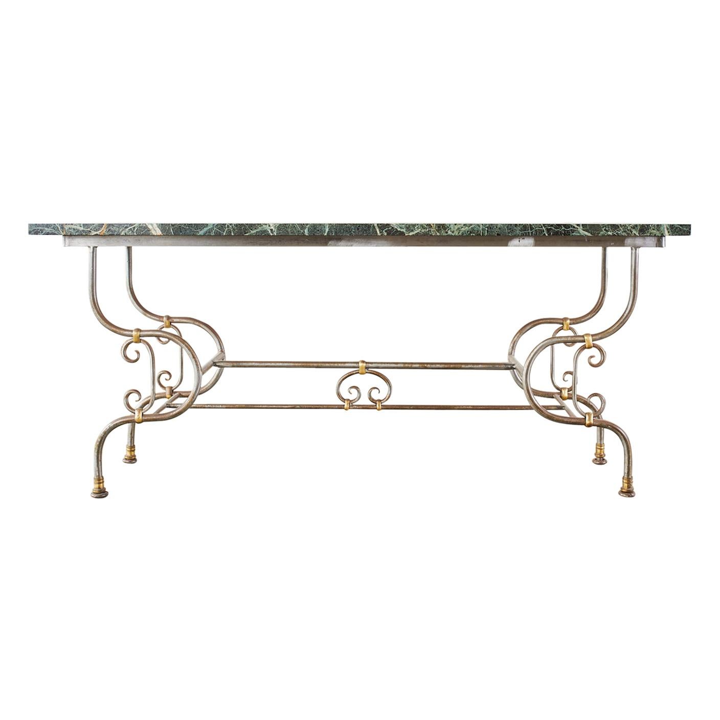 French Art Nouveau Marble Pastry Table Console For Sale
