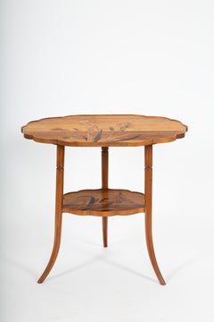 French Art Nouveau Marquetry Table by Émile Gallé