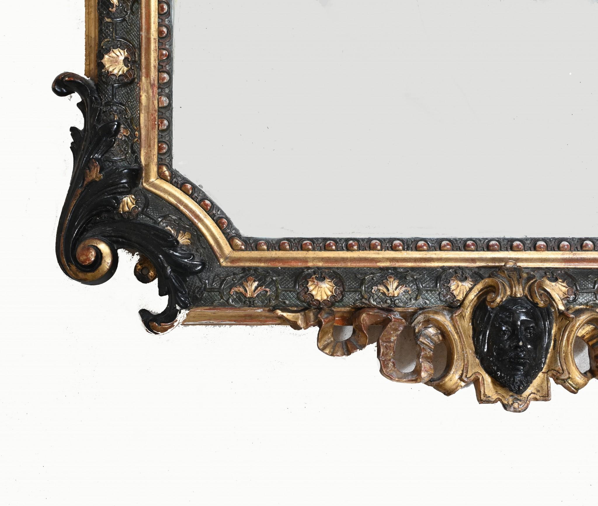 Fine XIX secolo Specchio francese Art Carved dipinto a cammello 1890 in vendita