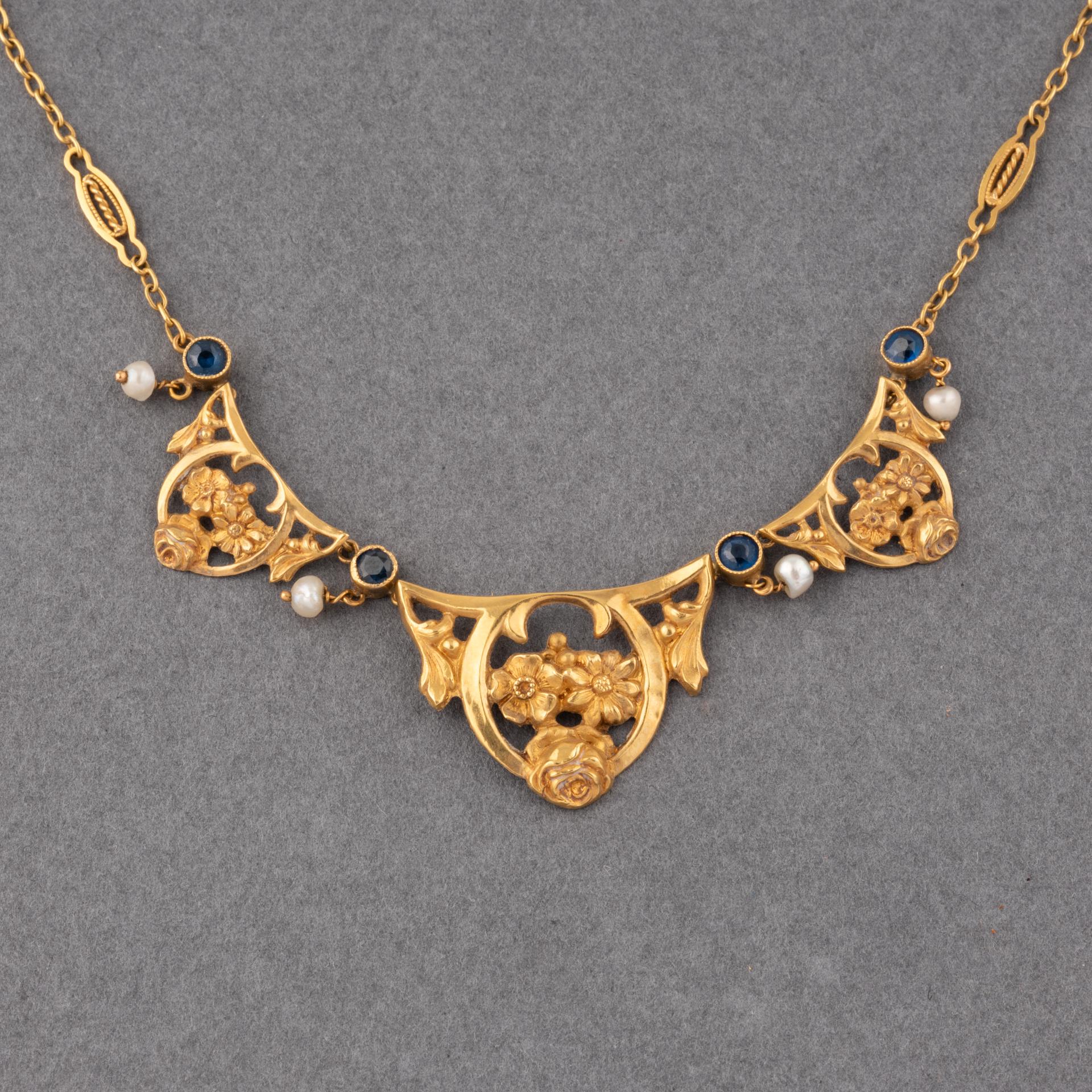 French Art Nouveau Necklace In Good Condition For Sale In Saint-Ouen, FR