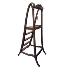 French Art Nouveau Oak Bibliothèque Escabeau (Library Steps) Circa 1900.