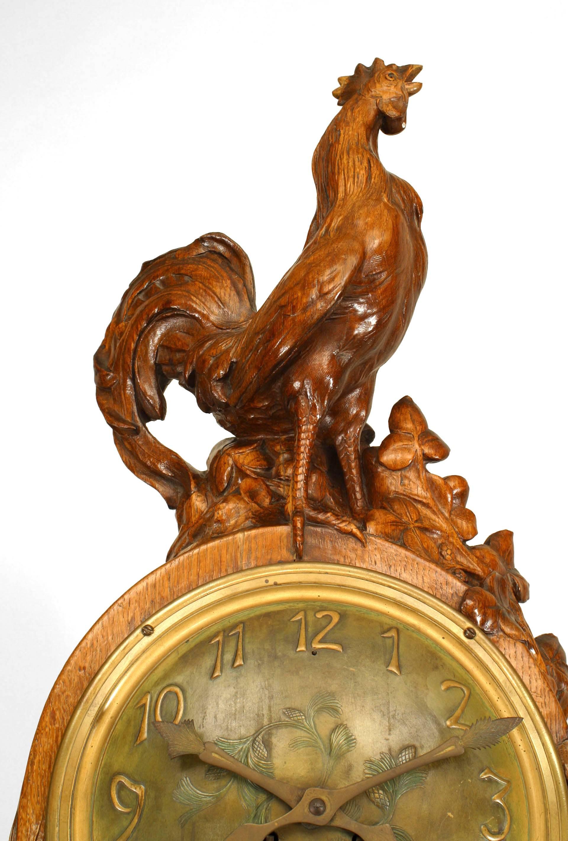 art nouveau grandfather clock