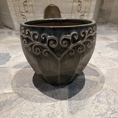 French Art Nouveau Olive-Green Planter Jardinière