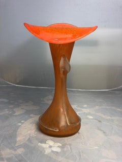 French Art Nouveau Orange Speckled Glass Vase