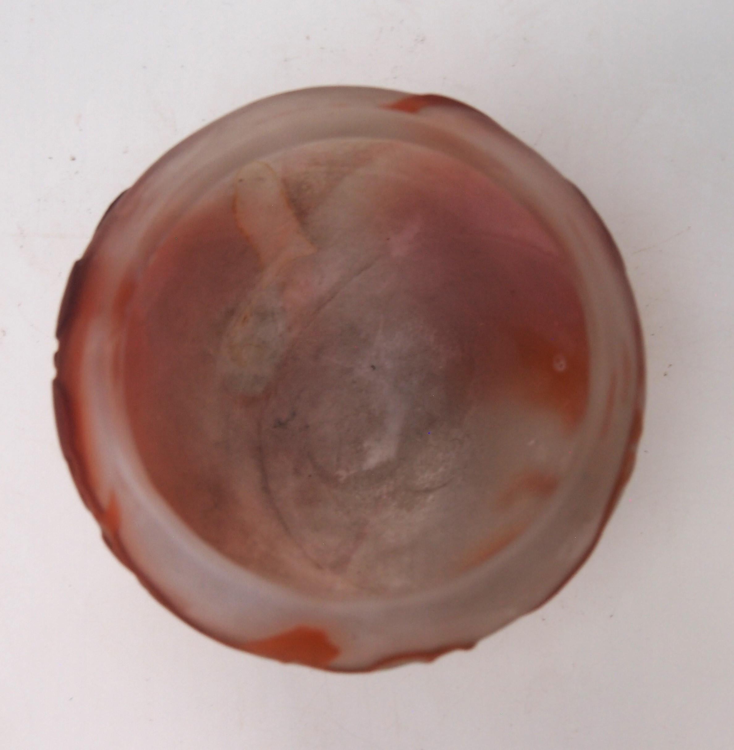 Galle Art Glass Emile Galle Cameo, vaso in vetro arancione e bianco, forma da cerimonia per il tè in vendita 1