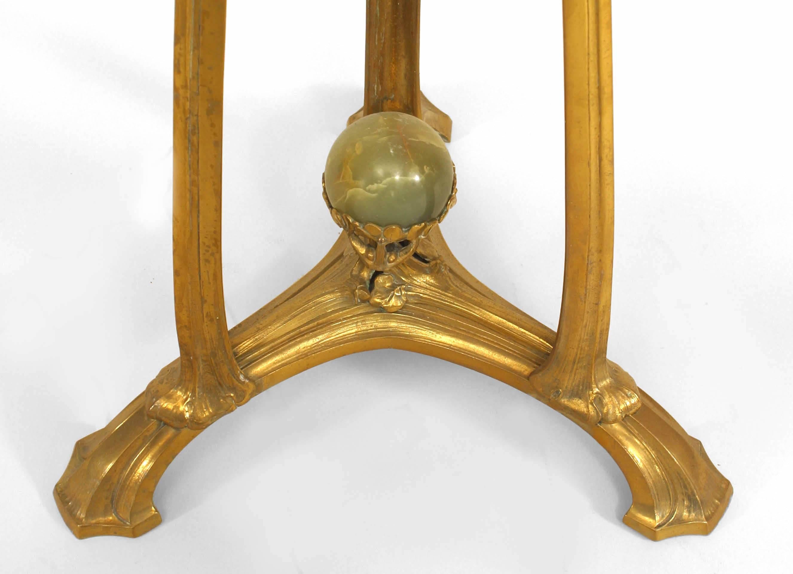 Onyx French Art Nouveau Ormolu Gueridon End Table