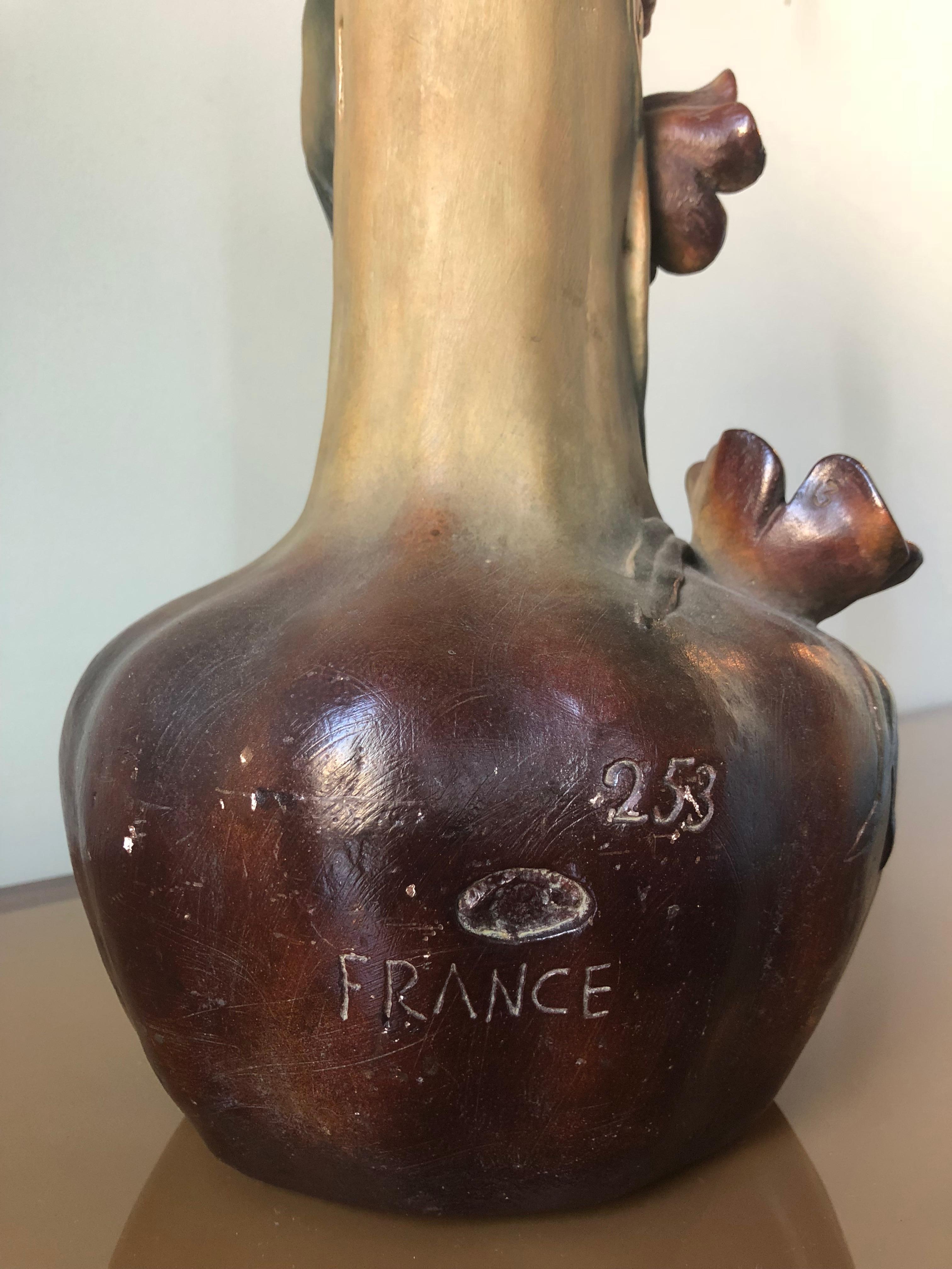 Coppia di grandi vasi in terracotta in stile Art Nouveau francese, 1910 circa in vendita 2