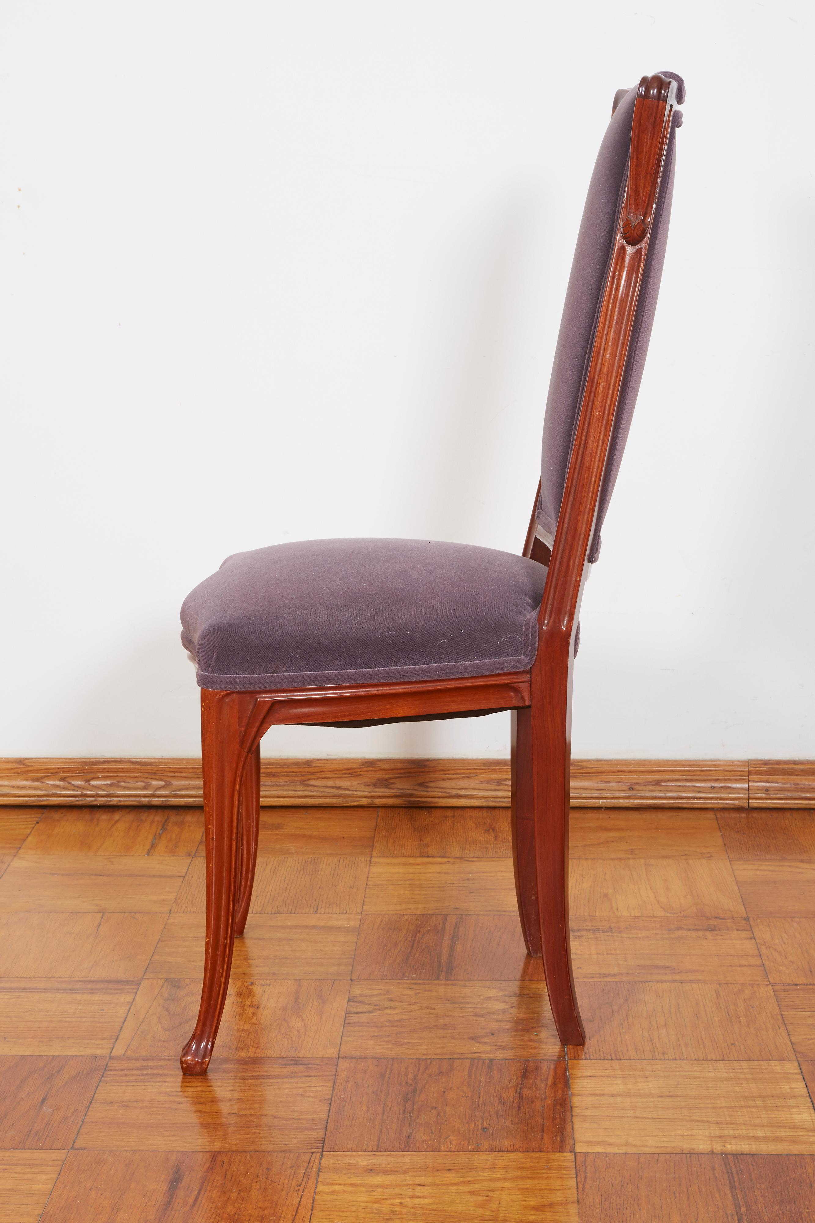 French Art Nouveau Pair of Louis Majorelle Chairs For Sale 2