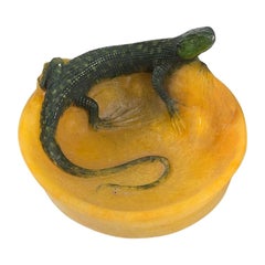 French Art Nouveau Pâte de Verre Dish by Amalric Walter