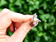 French Art Nouveau Pearl 1.14 Carat Diamond Gold and Platinum Cocktail Ring