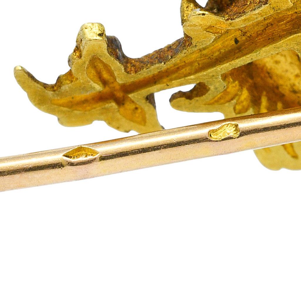 Women's or Men's French Art Nouveau Pearl 18 Karat Gold Sea Serpent Stickpin